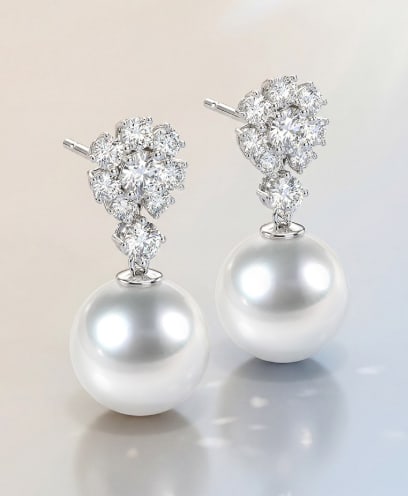 18K Gold South Sea White Pearl Earrings (1 of 5)