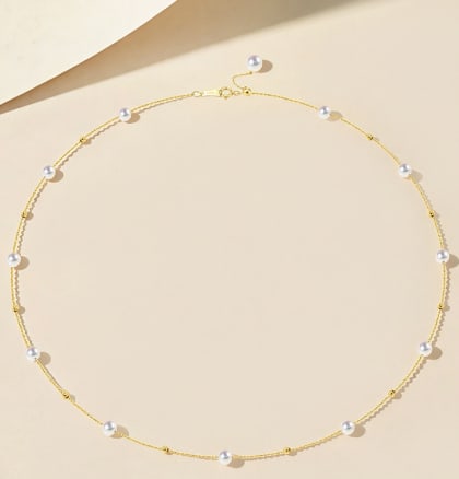 18K Gold Freshwater Pearl Necklace (1 of 7)