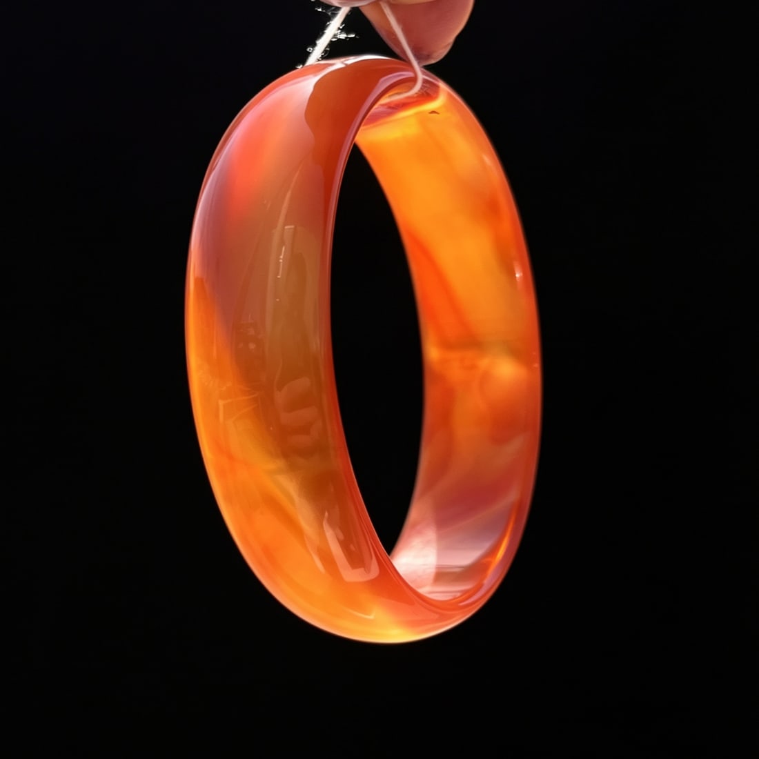 Natural Orange Agate Bangle Bracelet (1 of 10)