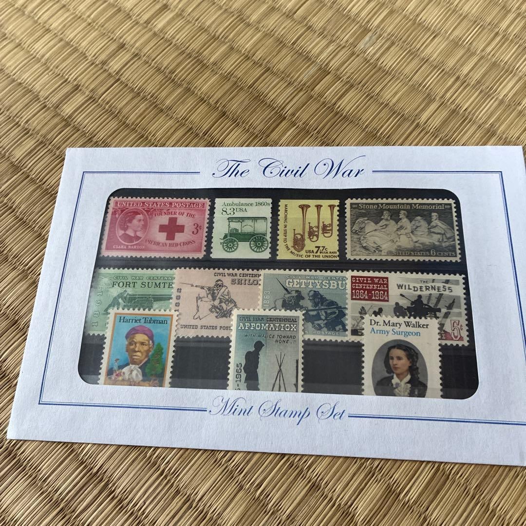 [Smithsonian Museum] Civil War Stamp Collection: This was purchased by the consignor at the Smithsonian Museum Store in Washington, D.C. A set of 12 miniature stamps themed on the American Civil War. Set Name: Civil War Miniature Stamp Set Stamp