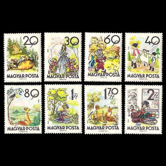 Snow White, Puss in Boots, and Other Hungarian Foreign Stamps, 1960, Set of 8, Unused (1 of 1)