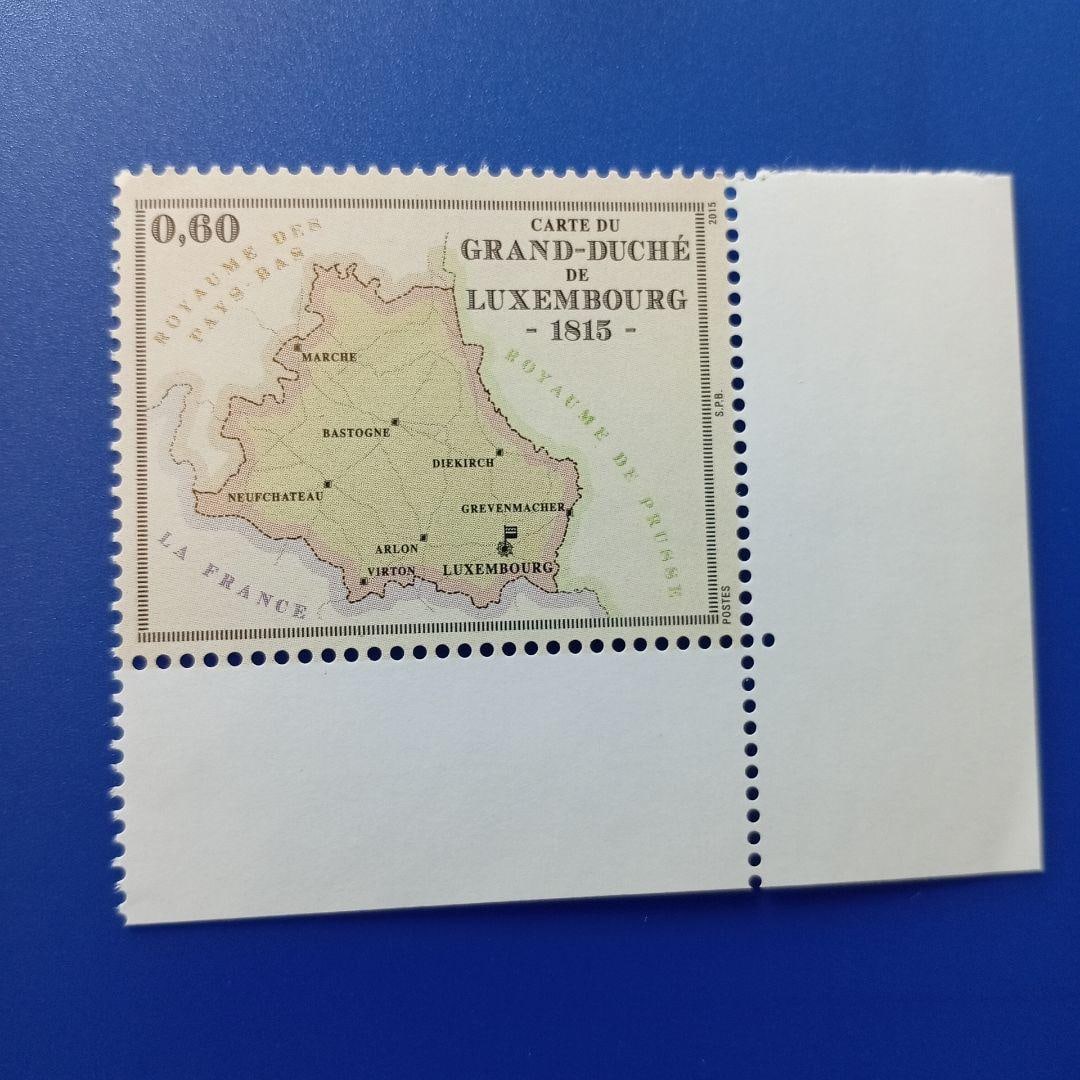 Foreign Stamp, Luxembourg, 2015, issued to commemorate the 200th anniversary of the founding of the: Foreign Stamp, Luxembourg, 2015, commemorating the 200th anniversary of the founding of the nation, featuring a map from 1815. Product Condition Limited stock, brand new and unused, in excellent condi