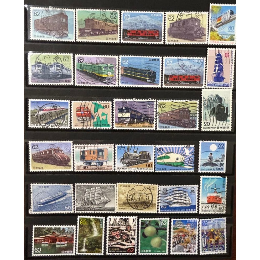 (Used Stamps) Electric Locomotive Series Stamps, Sailing Ship Stamps, and Commemorative Stamps (1 of 7)