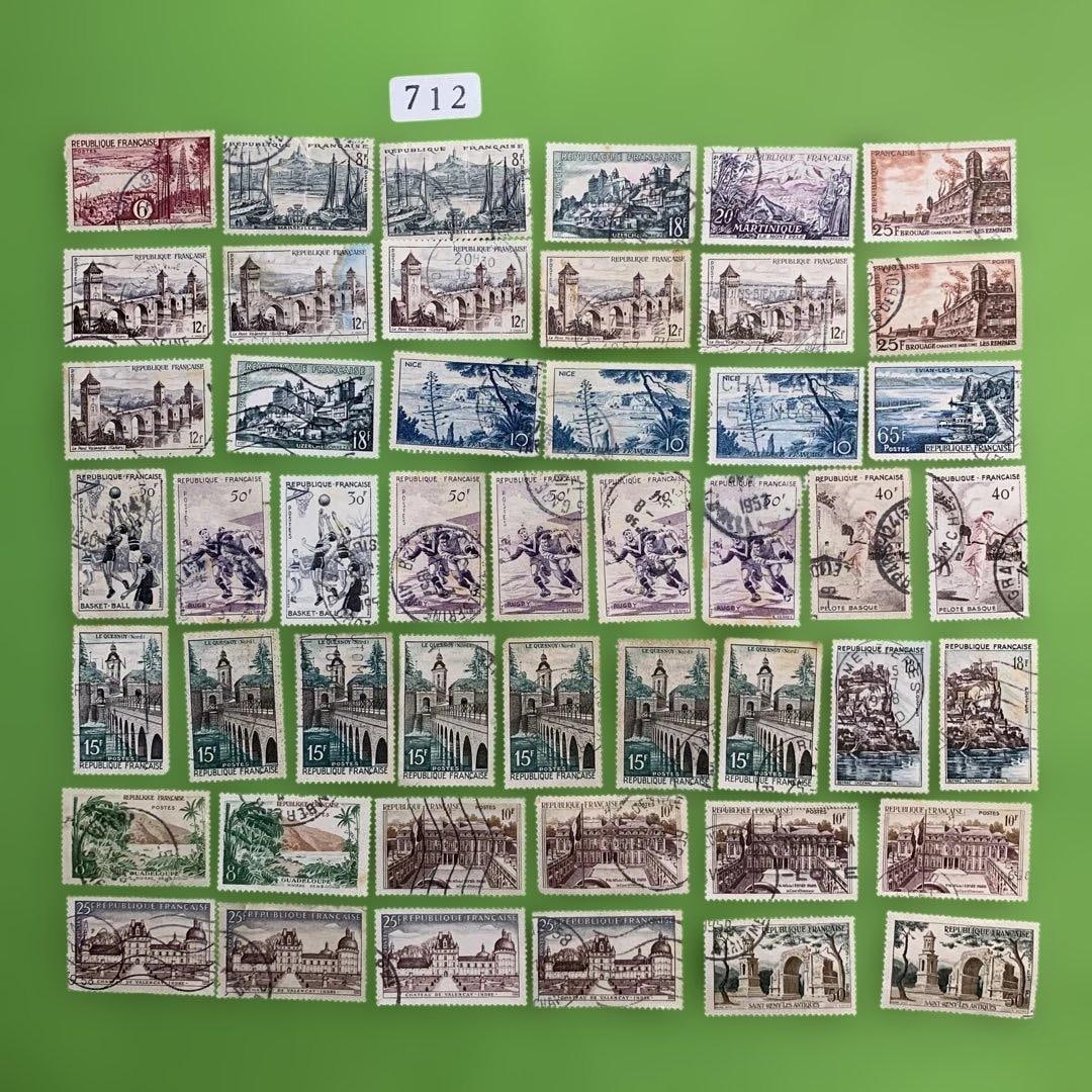 712 Used French Stamps (1 of 3)