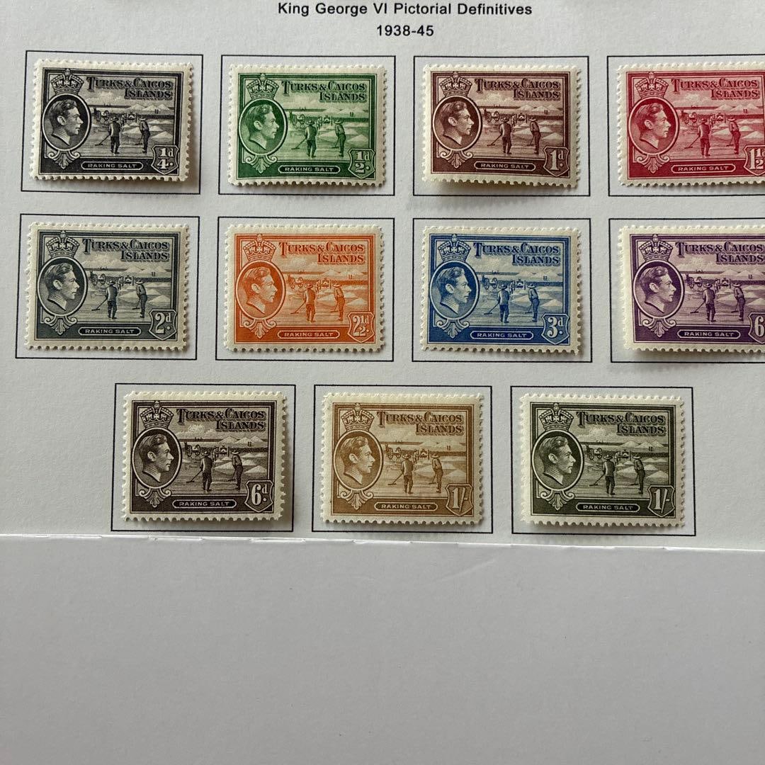 World Classic Stamps: Turks and Caicos Islands 1938-45, George VI (11 Uncirculated Stamps) (1 of 12)