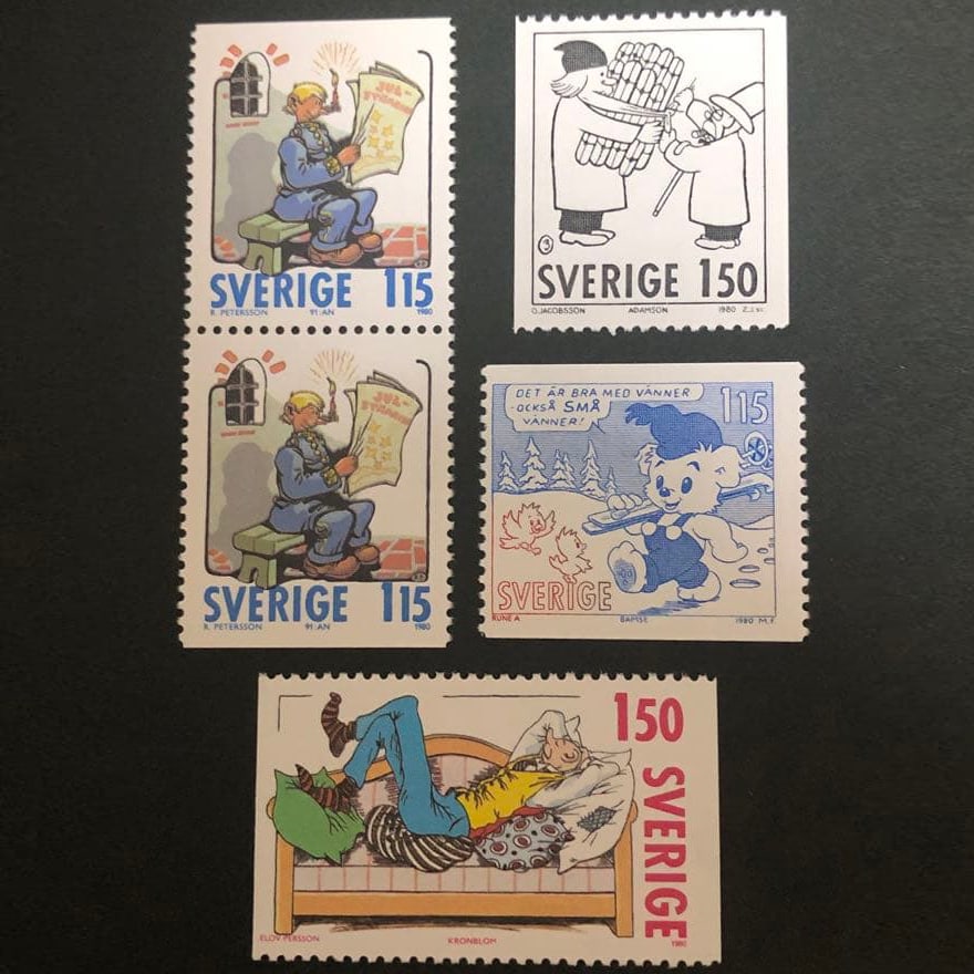 Foreign Stamps, 1980 Sweden, Set of 5, Unused (1 of 2)
