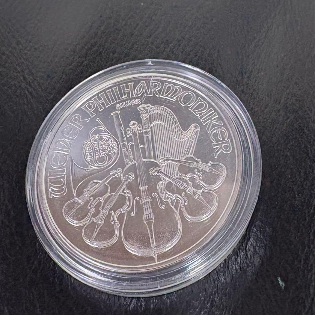 Vienna Philharmonic Orchestra 2024 Silver Coin, 1 ounce (31.1 grams): Vienna Philharmonic 1 Ounce Silver Coin Weight: 31.1 grams Issuer: Austrian Mint Purity: 99.9% pure silver