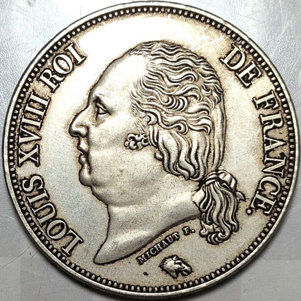 1824, Louis XVIII Coronation Shield, 5 Francs (1 of 5)