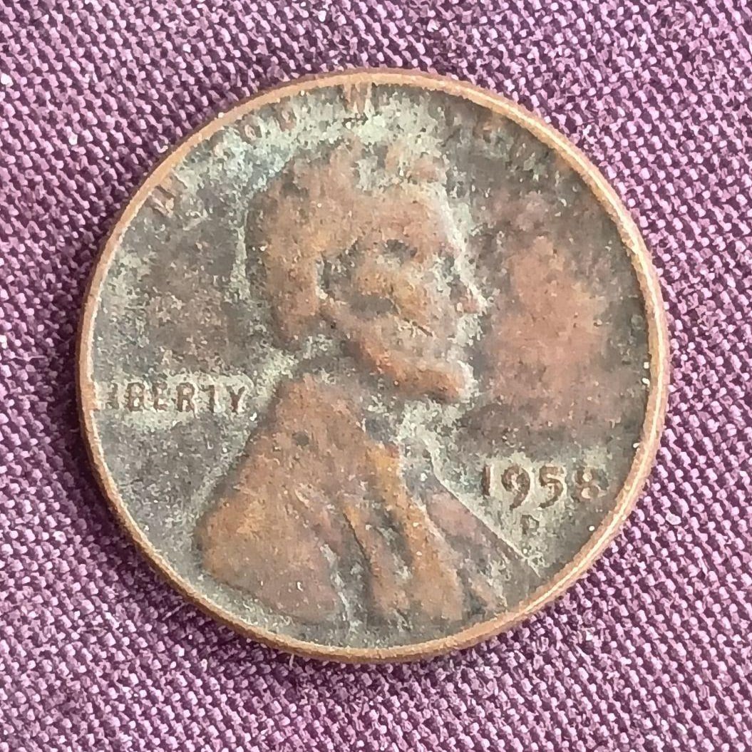 1958 United States 1 Cent Coin: This is a 1958 United States 1 Cent Coin, marked with a D, featuring a portrait of Lincoln on the obverse. Year: 1958 Country: United States Type: 1 Cent Coin Obverse Design: Portrait of Abraham Linco