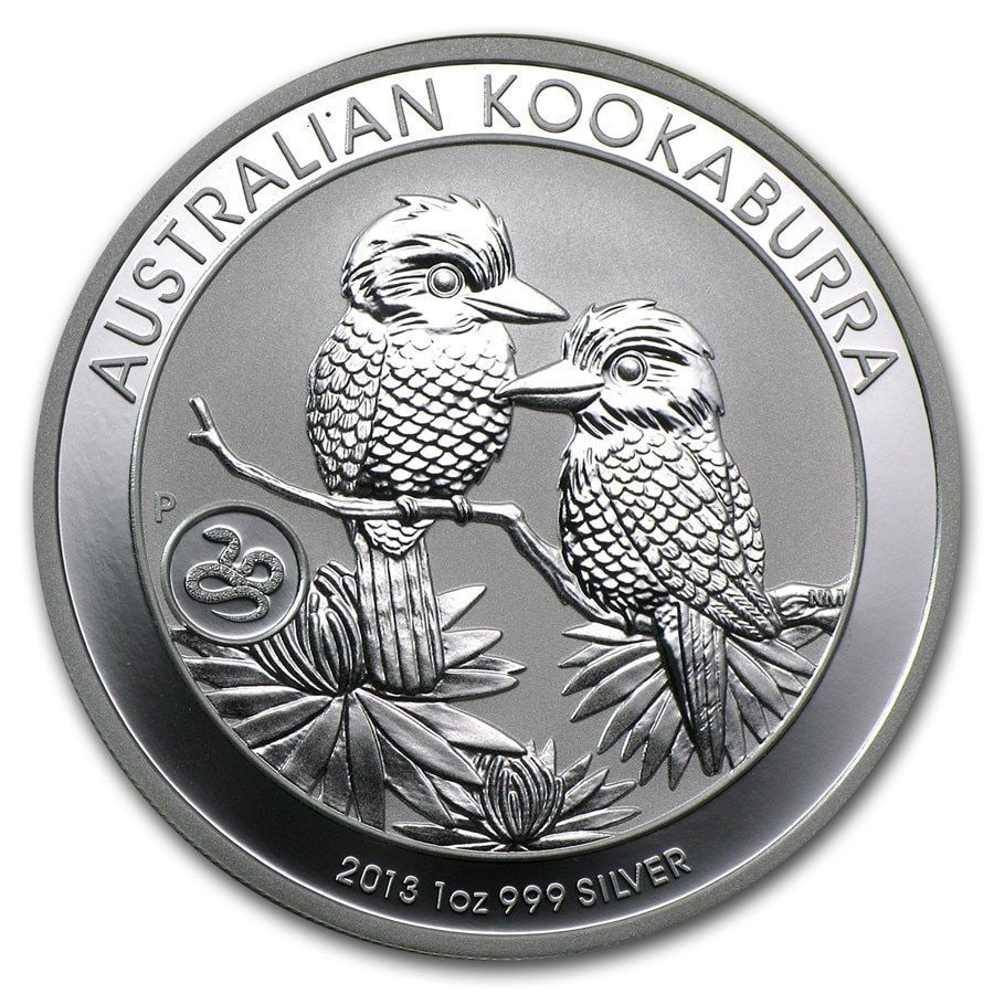 Accompanied by a Certificate of Authenticity and Protective Case / 2013 (Brand New) Australia: Product Name: 2013 (New Edition) Australia "Kookaburra and Snake" 1 oz Silver Coin Purity: 99.99% Pure Silver Weight: 1 oz (31.1 grams) Condition: Brand New/Unused Mintage: 50,000 Dimensions: 40.6 mm 