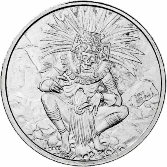 Accompanied by a Certificate of Authenticity and Protective Case (Brand New) United States "Aztec: Product Name: (Brand New) USA "Aztec Death God" 1 Ounce Silver Medal Purity: 99.9% Silver Weight: 1 Ounce (31.1 grams) Condition: Brand New/Unused Dimensions: 39 mm x 3.1 mm Included Items: Warranty C