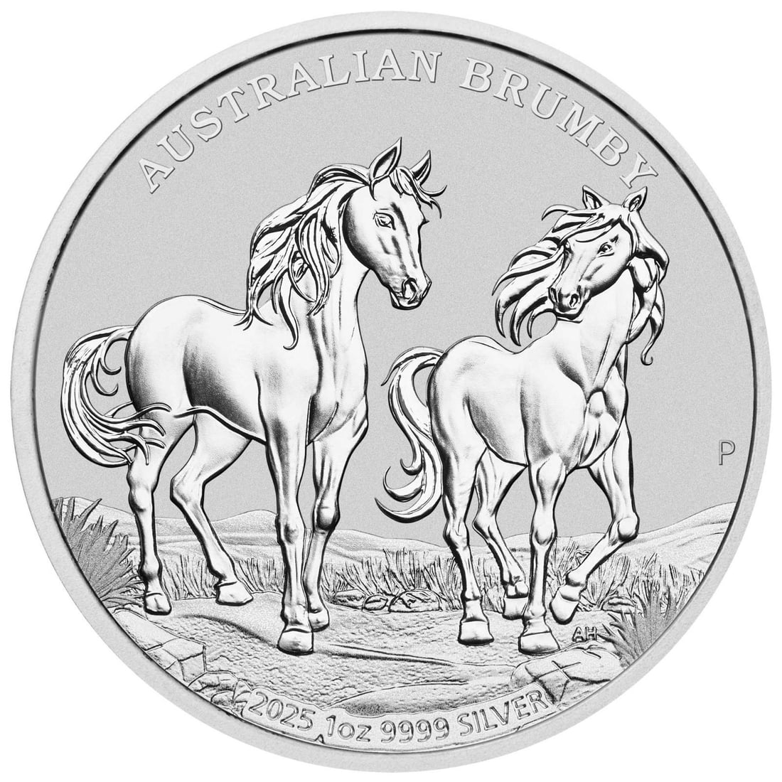 Accompanied by a Certificate of Authenticity and Protective Case / 2025 (Brand New) Australia: Product Name: 2025 (New Edition) Australia "Brumby" 1 oz Silver Coin Purity: 99.99% Pure Silver Weight: 1 oz (31.1 grams) Condition: Brand New/Unused Mintage: 25,000 Dimensions: 40.9 mm x 3.5 mm Inclu