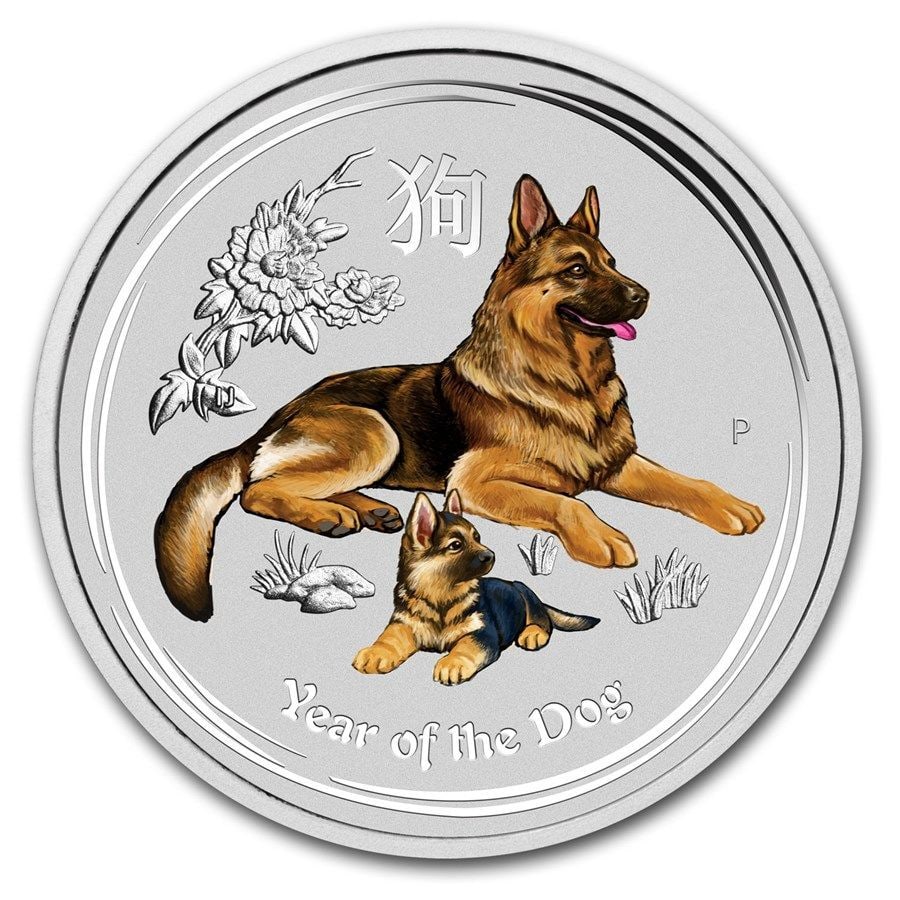Accompanied by Certificate of Authenticity and Protective Case/2018 (Brand New) Australia "Year of: Product Name: 2018 (New Edition) Australia "Year of the Dog" 1/2 oz Silver Colorized Commemorative Coin Purity: 99.99% Pure Silver Weight: 1/2 oz (15.55 grams) Condition: Unused/Brand New (Colorized) 
