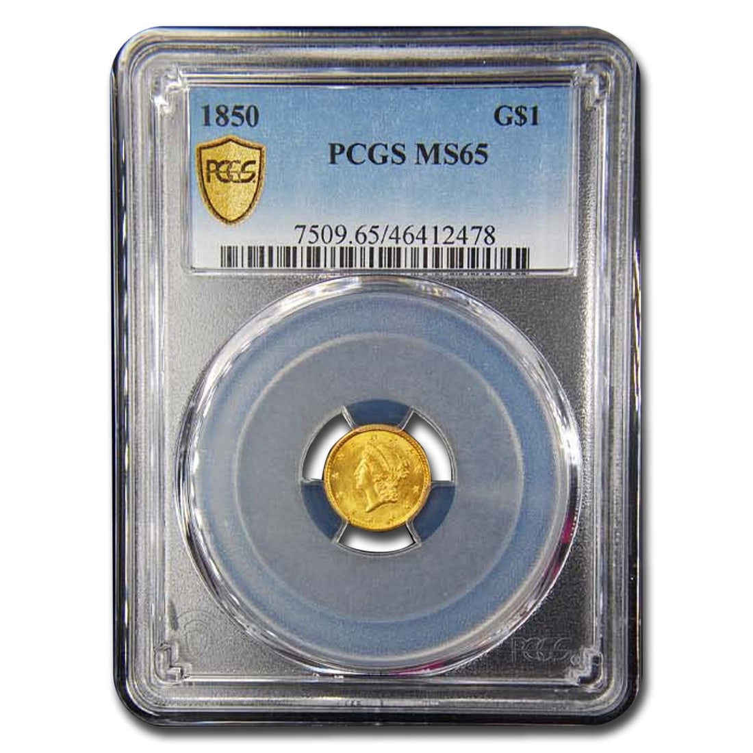 1850 Liberty Head Gold Dollar, PCGS Graded MS-65 (1 of 2)