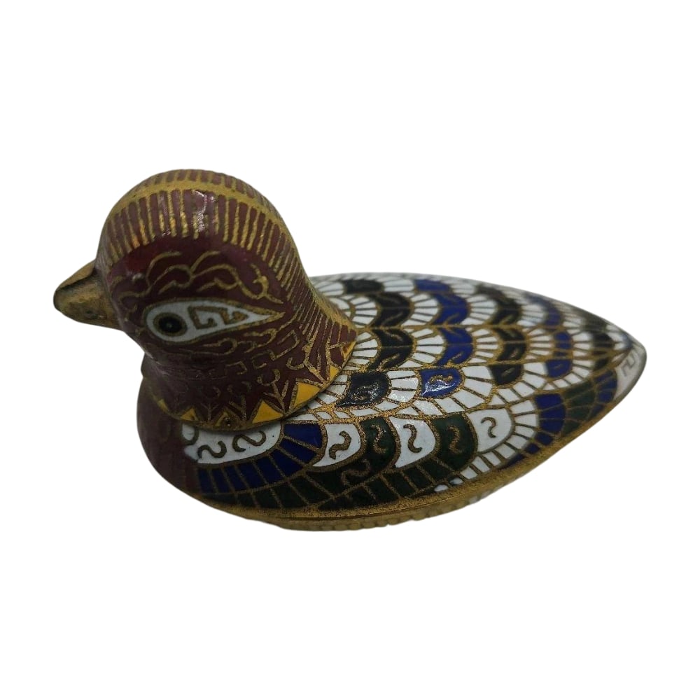 Incense Box, Duck/Bird Motif, Cloisonne Enamel (1 of 9)