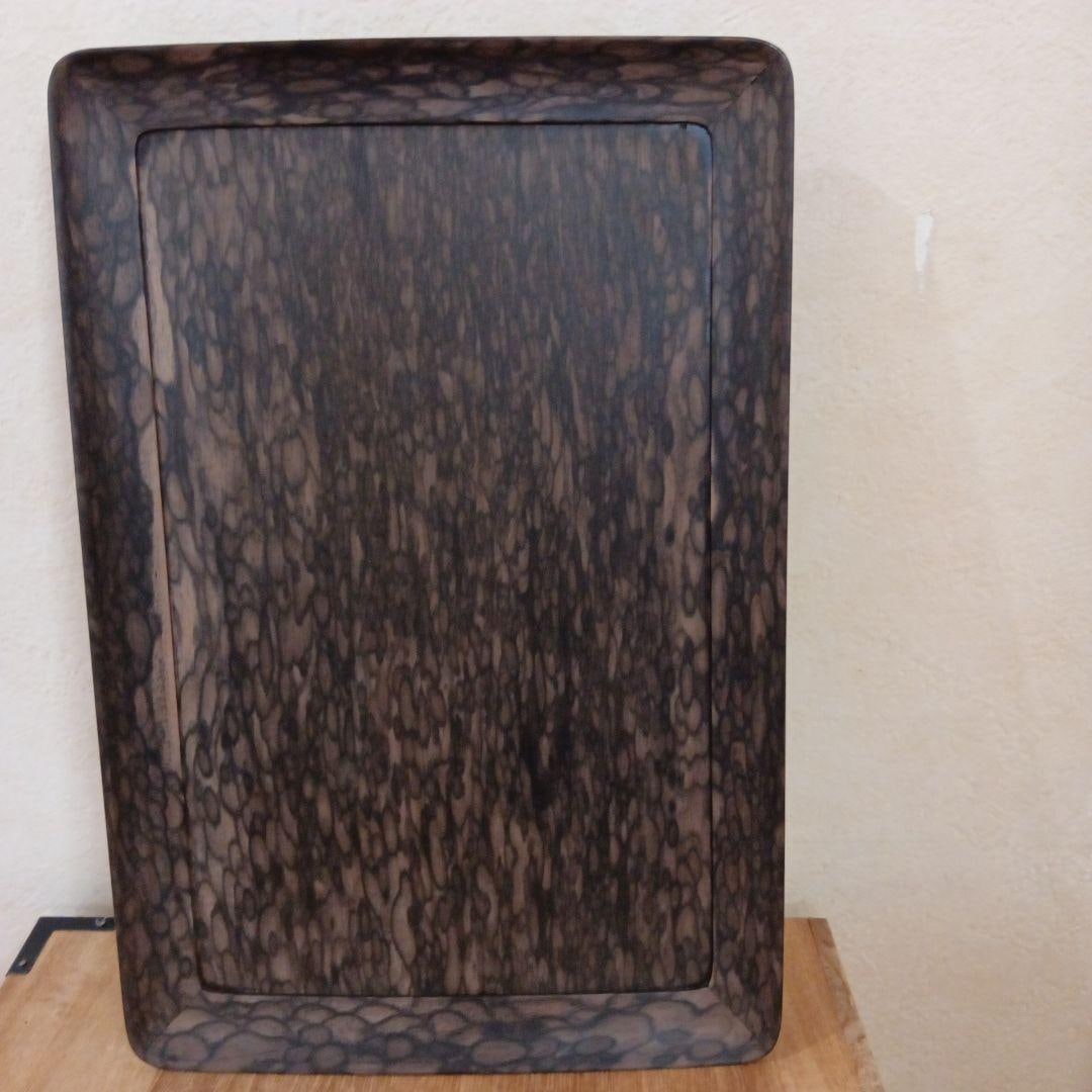 A black persimmon wood incense tray, adorned with exquisite peacock motifs. (1 of 14)