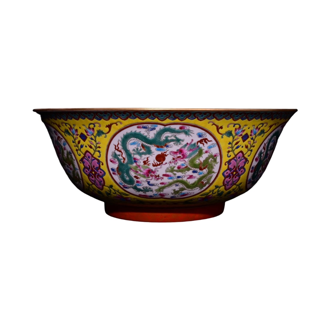 Qianlong Enamel Painted Gilt Window Dragon Pattern Bowl (1 of 11)