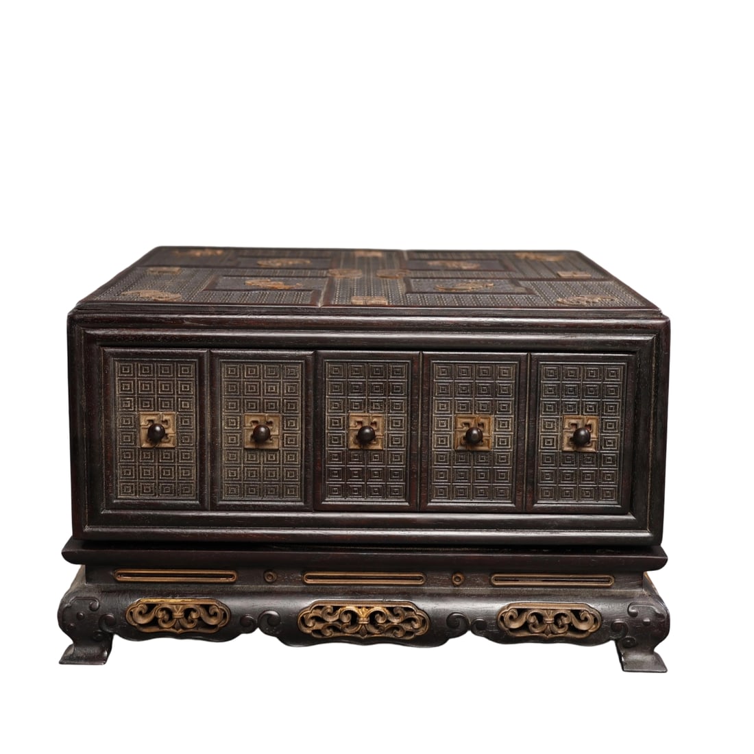 Blood Sandalwood Inlaid Boxwood Jewelry Box (1 of 10)