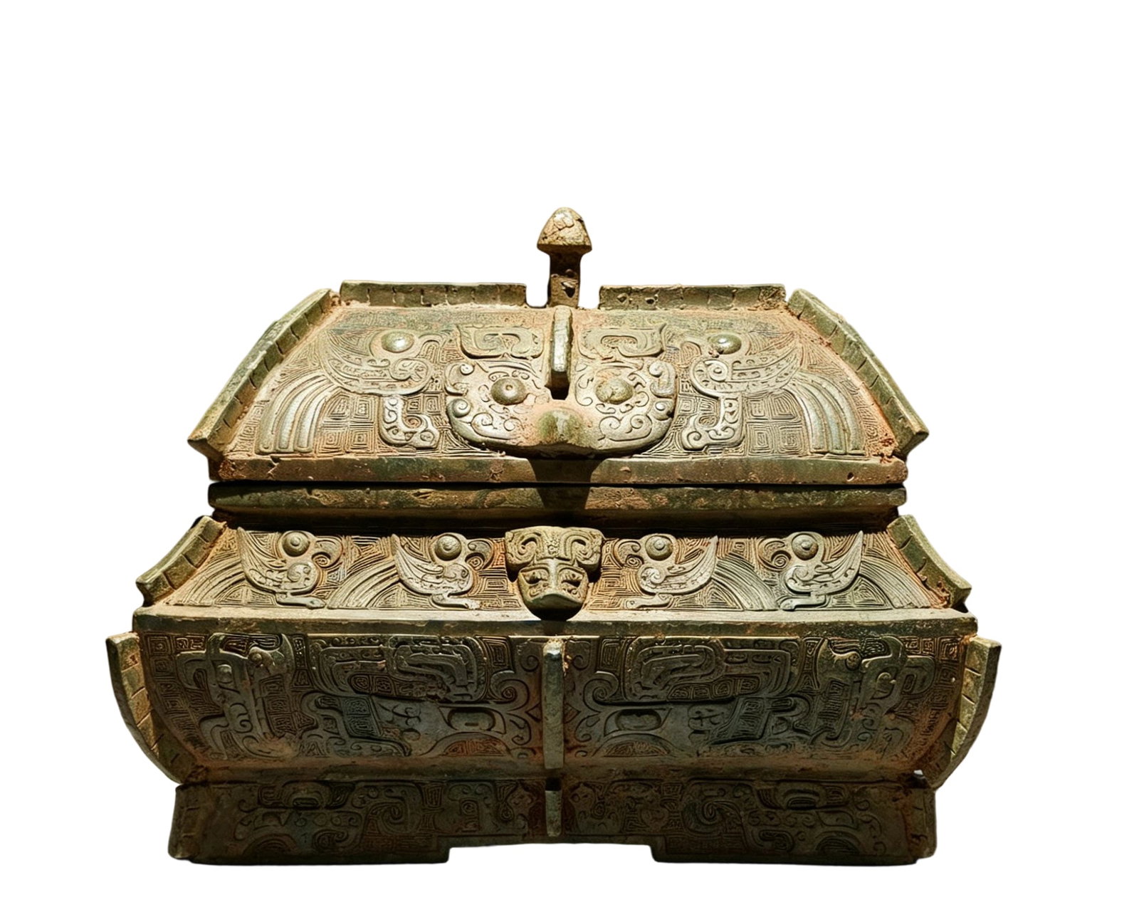 Western Zhou Bronze Rectangular Ritual Vessel with Phoenix Pattern - 2