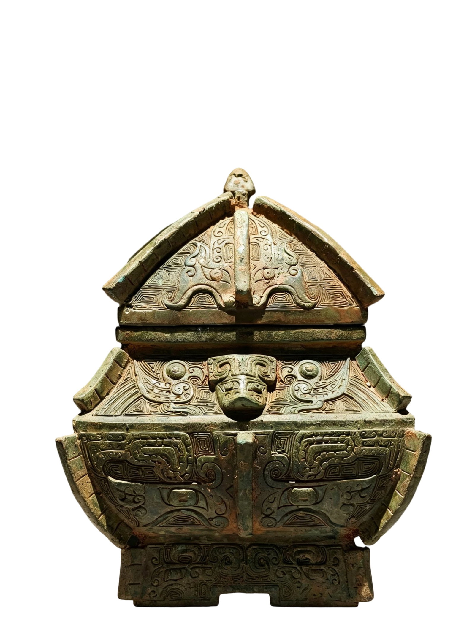 Western Zhou Bronze Rectangular Ritual Vessel with Phoenix Pattern - 5