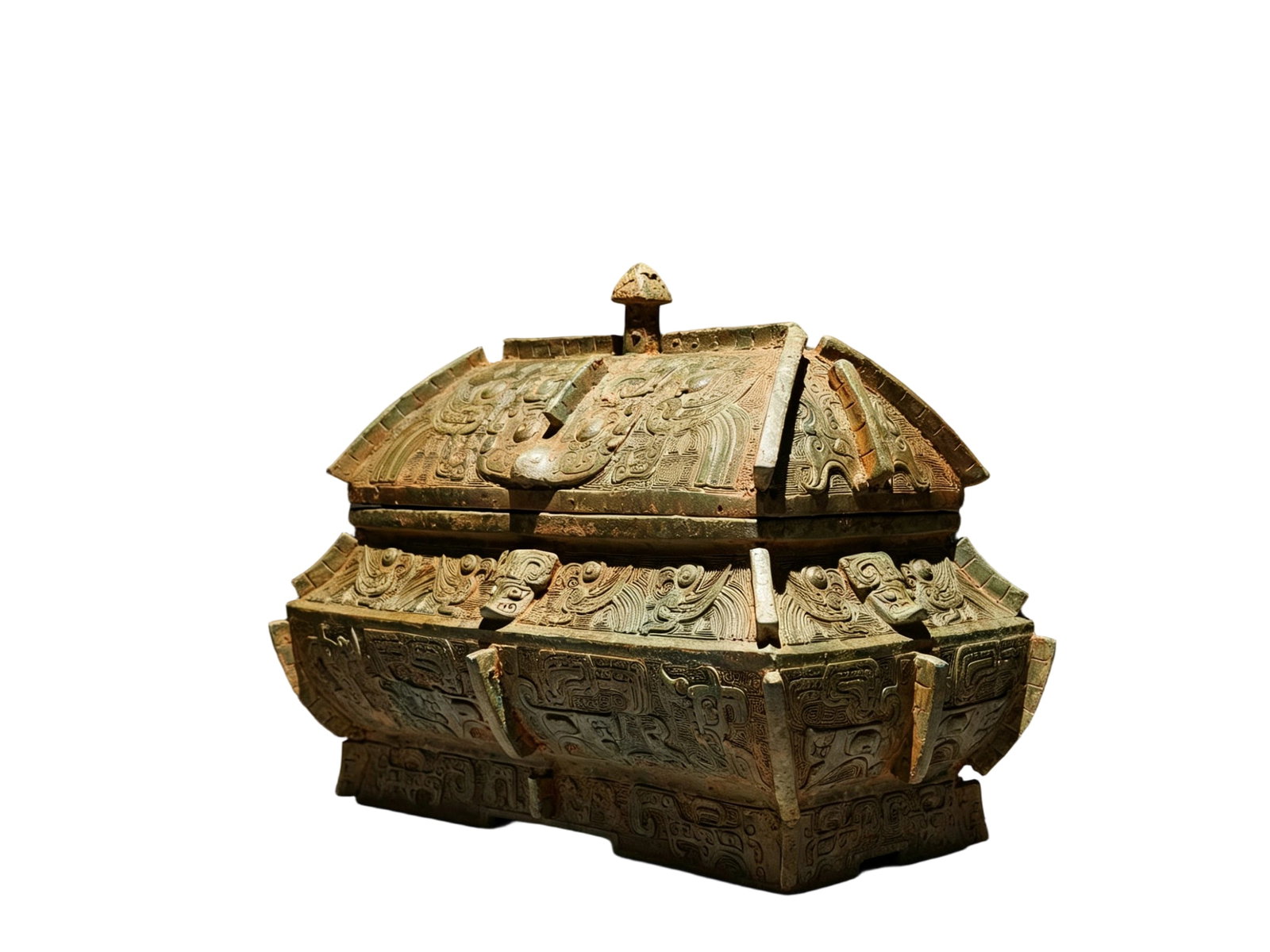 Western Zhou Bronze Rectangular Ritual Vessel with Phoenix Pattern - 6