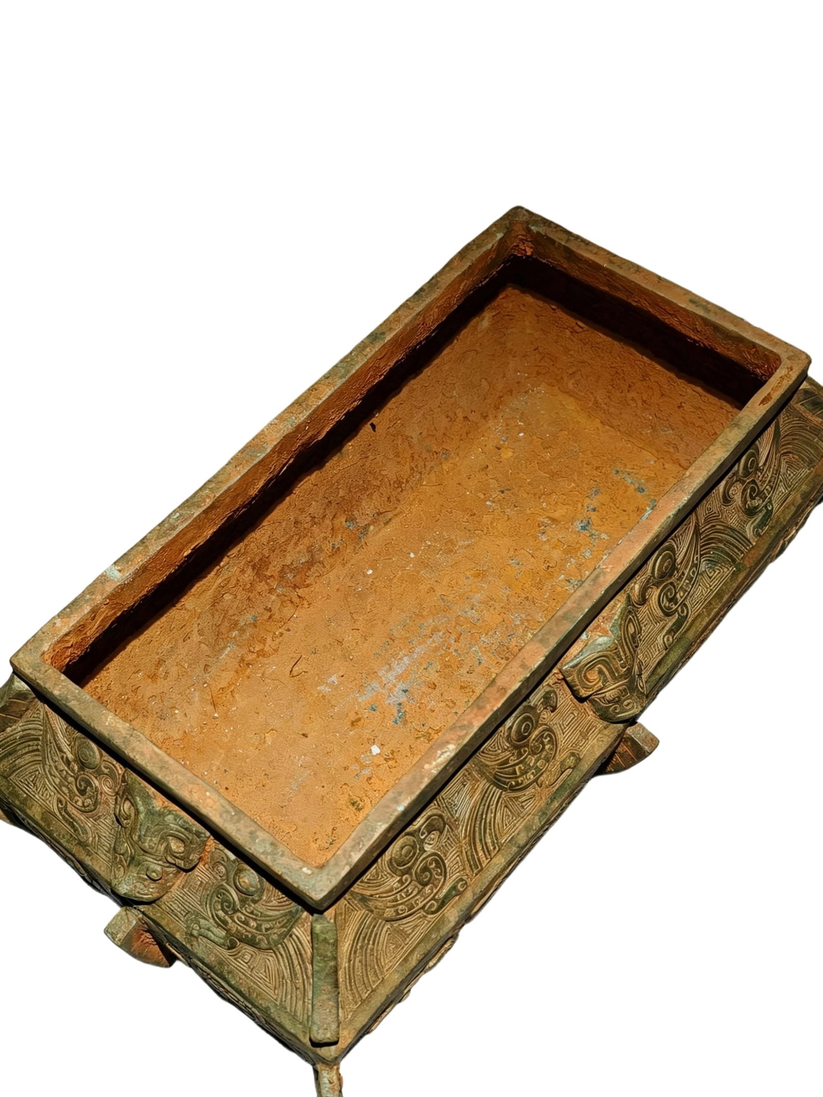 Western Zhou Bronze Rectangular Ritual Vessel with Phoenix Pattern - 8
