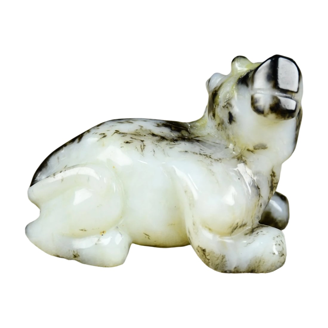 Hetian Jade Black Skin Bear Carving (1 of 9)