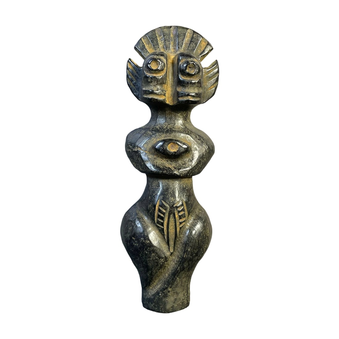 Meteorite Figure Ornament from the Red Culture Period: This meteorite figure ornament from the Red Culture Period features unique material with magnetic properties and high hardness. Its exquisite craftsmanship reflects the artistic style and cultural