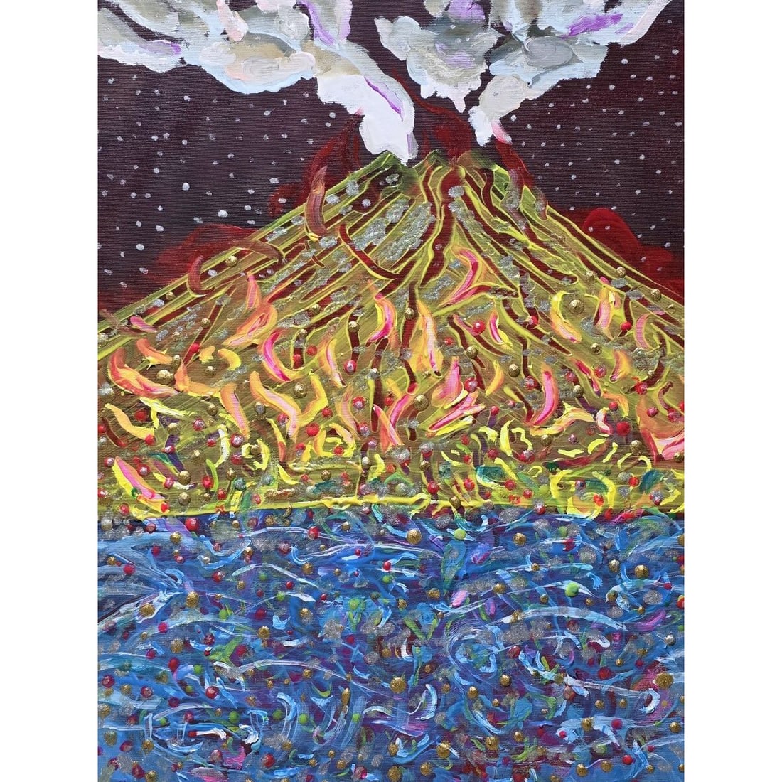 Kokubi Kyo TOMOYUKI Tomoyuki, 'Mount Fuji Volcano', oil painting, F15: Guaranteed authentic, with certificate. "TOMOYUKI (Tomoyuki Tomoyuki). Honorary member of the International Association of Artists, personally signed by the author. This is a valuable work by a popula