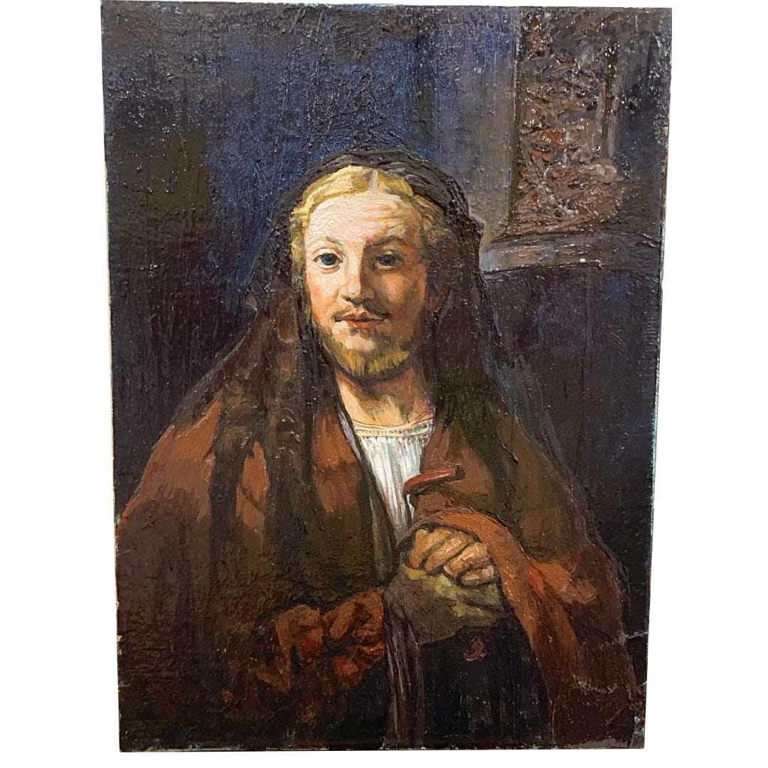 Portrait of Jesus Christ (Oil Painting, F4 size, 333x242mm) Unframed (1 of 18)