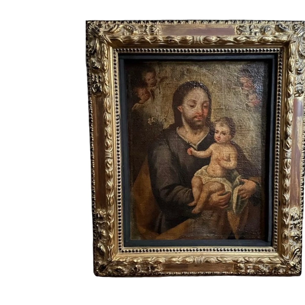 Medieval 17th-18th Century Christian Religious Painting, Hand-Painted Oil Painting of the Virgin (1 of 9)