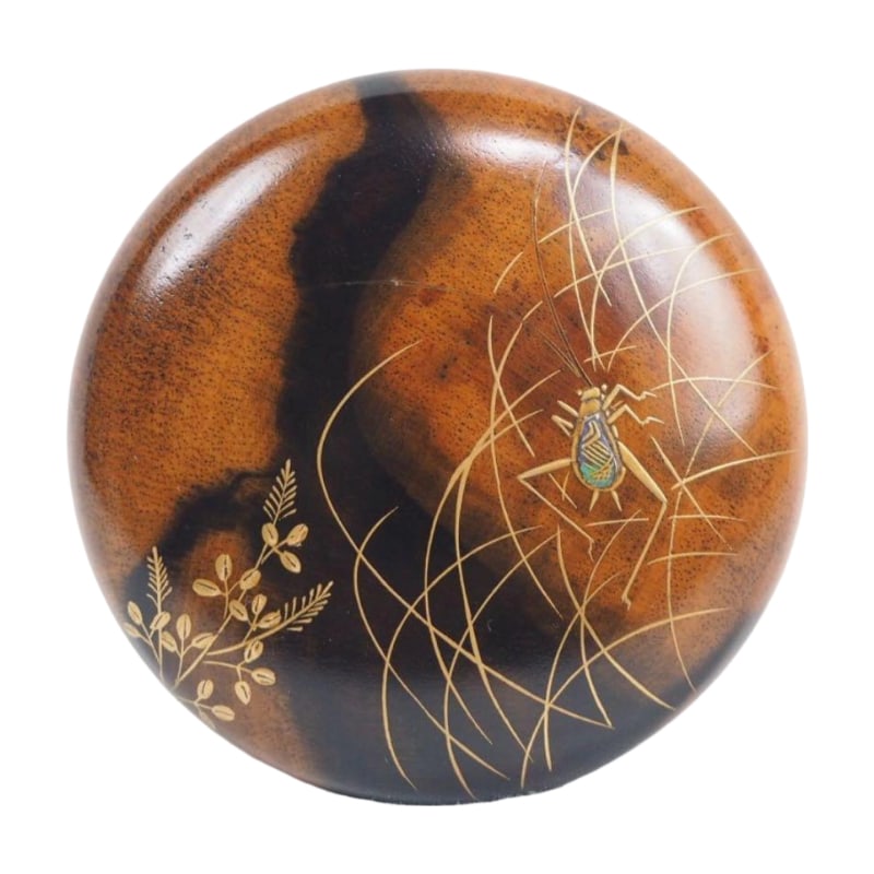 Exquisite Item: Premium Black Persimmon Wood Suzumushi (Bell Cricket) Makie Lacquer and Raden Inlay (1 of 9)