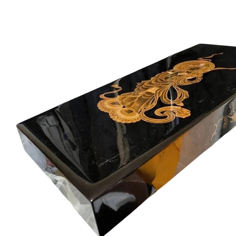 Black Lacquer Document Box with Gilt Decoration (1 of 8)