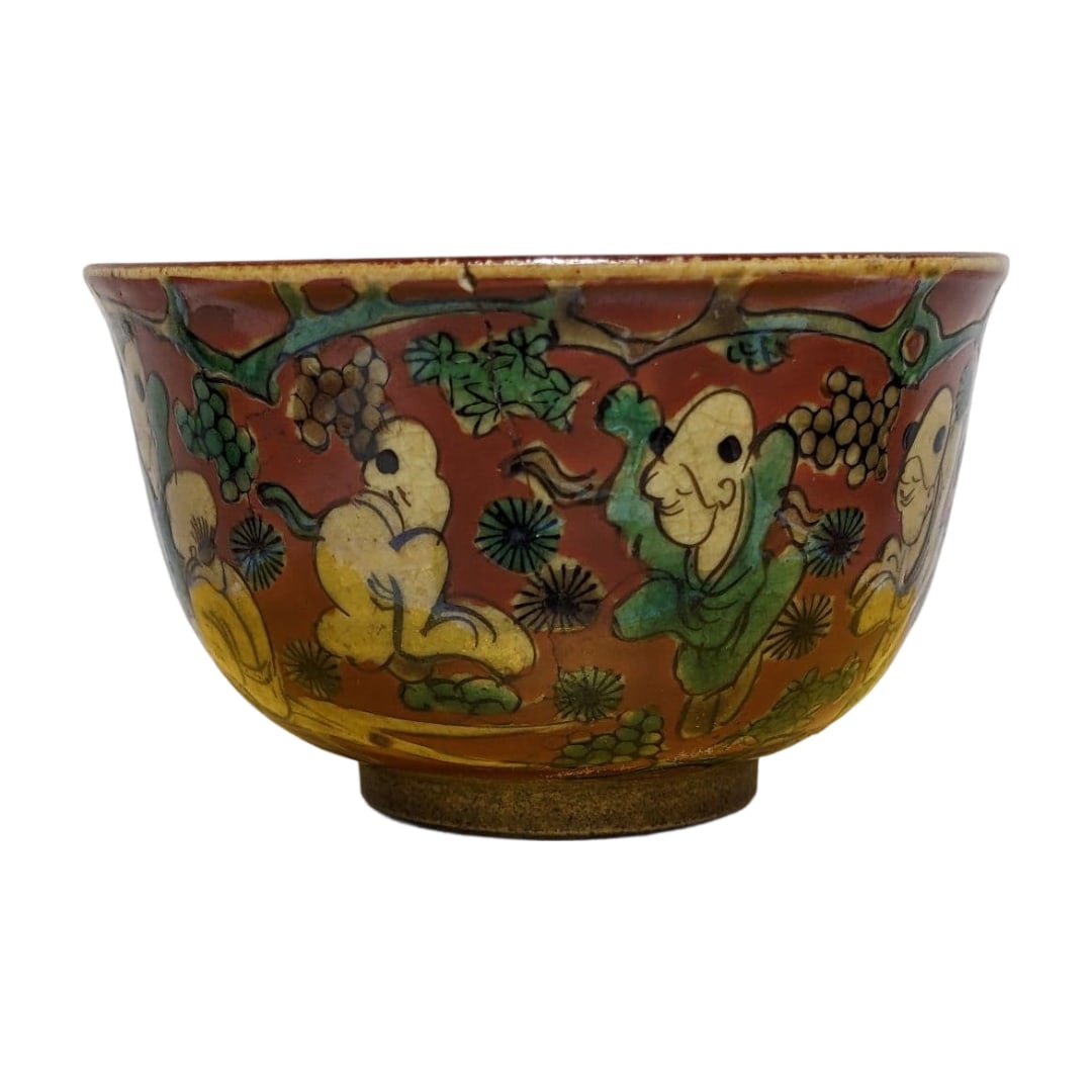 Edo period sencha utensils, Nanga-style aka-e sencha bowl, sake vessel, tea bowl.: Edo Period Sencha Set Nanga Akai Sencha Bowl Sake Vessel Tea Bowl AntiqueDimensions Height: 4.2 cm Mouth Diameter: 7.0 cm Foot Diameter: 3.0 cm Weight: 65 g