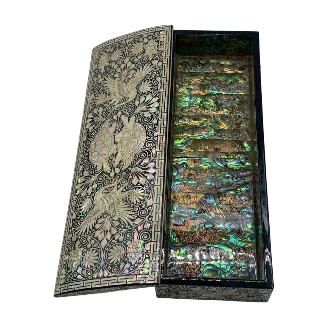 Mother-of-pearl Inlay Craft Small Box Pen Box Box: Raden Craft Small Box Pen Box Case Dimensions (approx.): Length 28.5 cm x Width 10.5 cm x Height 4.5 cm (including lid)