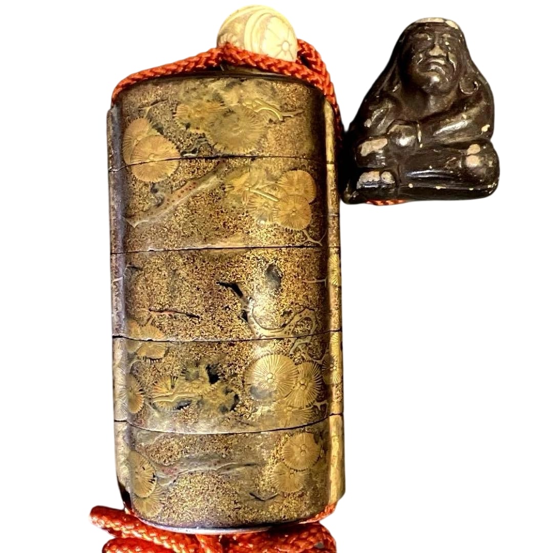 Edo Period Makie Inro, Daruma Netsuke 73g (1 of 17)