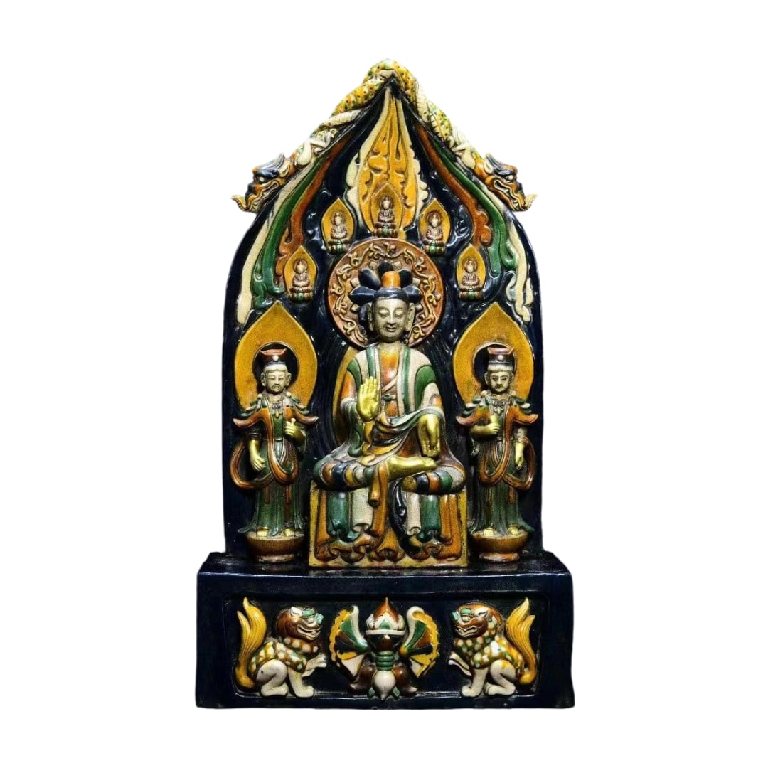 Chinese Antiquities: Former Collection of Sancai, Gilt Buddha Shrine, Buddha Statue (1 of 10)