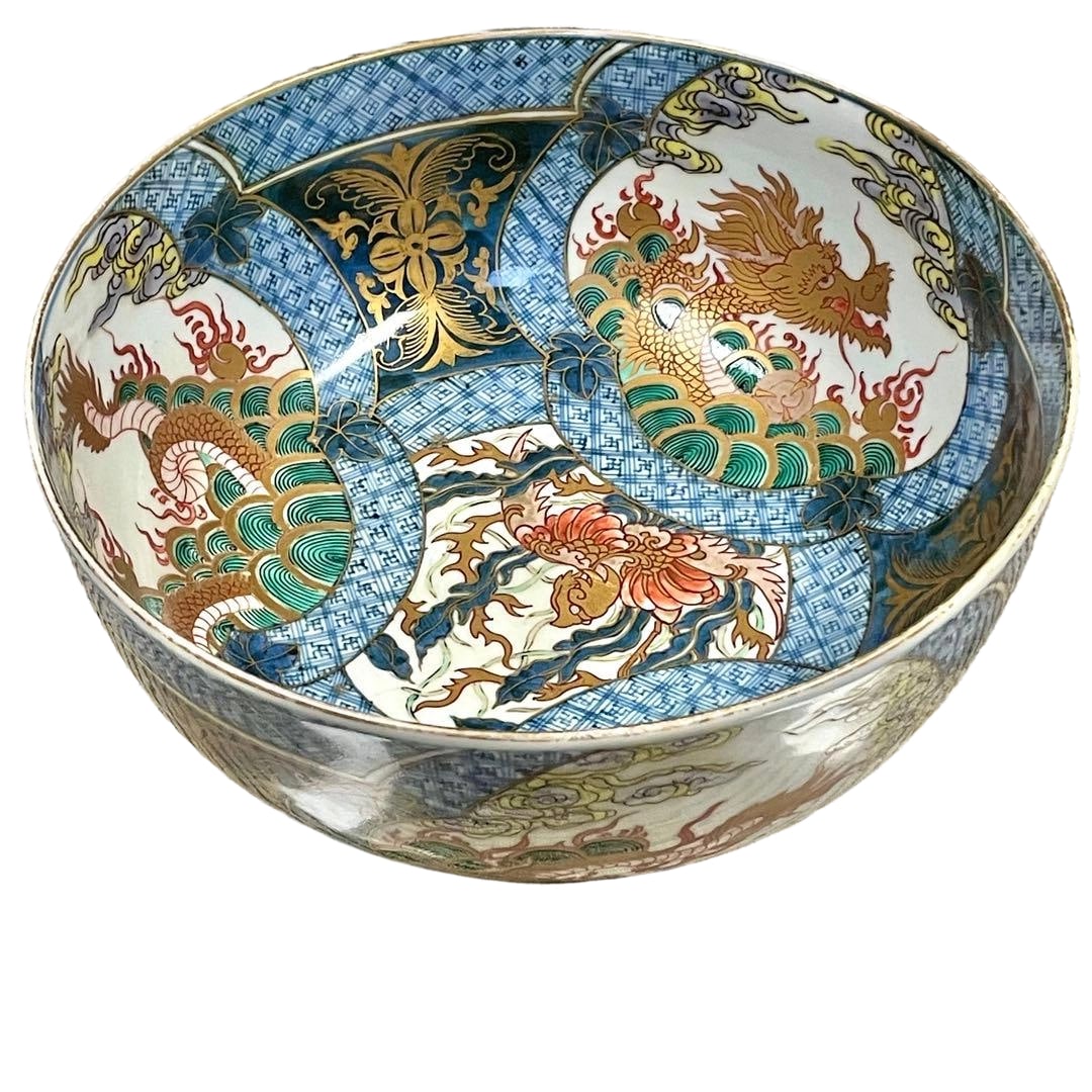 Large Ceramic Bowl Decorated with Dragons (1 of 10)