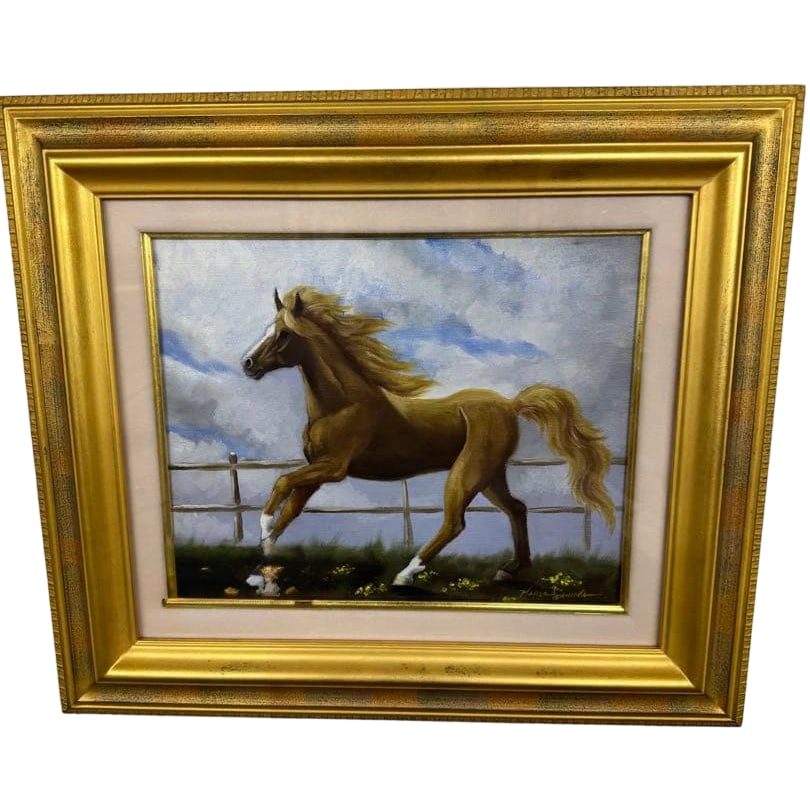 Oil Painting of a Running Horse, F3 Size (1 of 3)