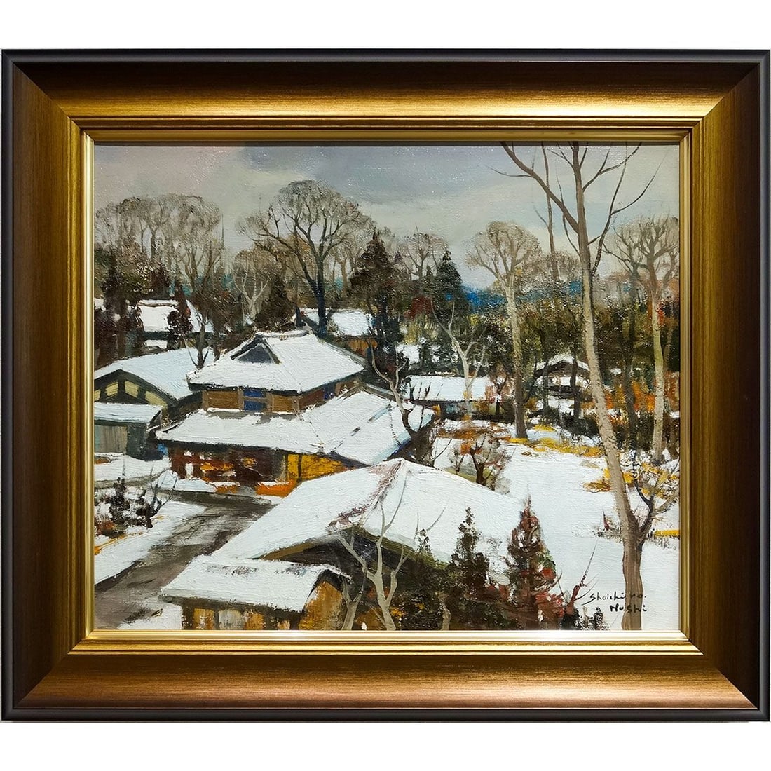 Nushi Shoichiro "Yukigesho no Sato" Oil Painting F8 Size (1 of 7)
