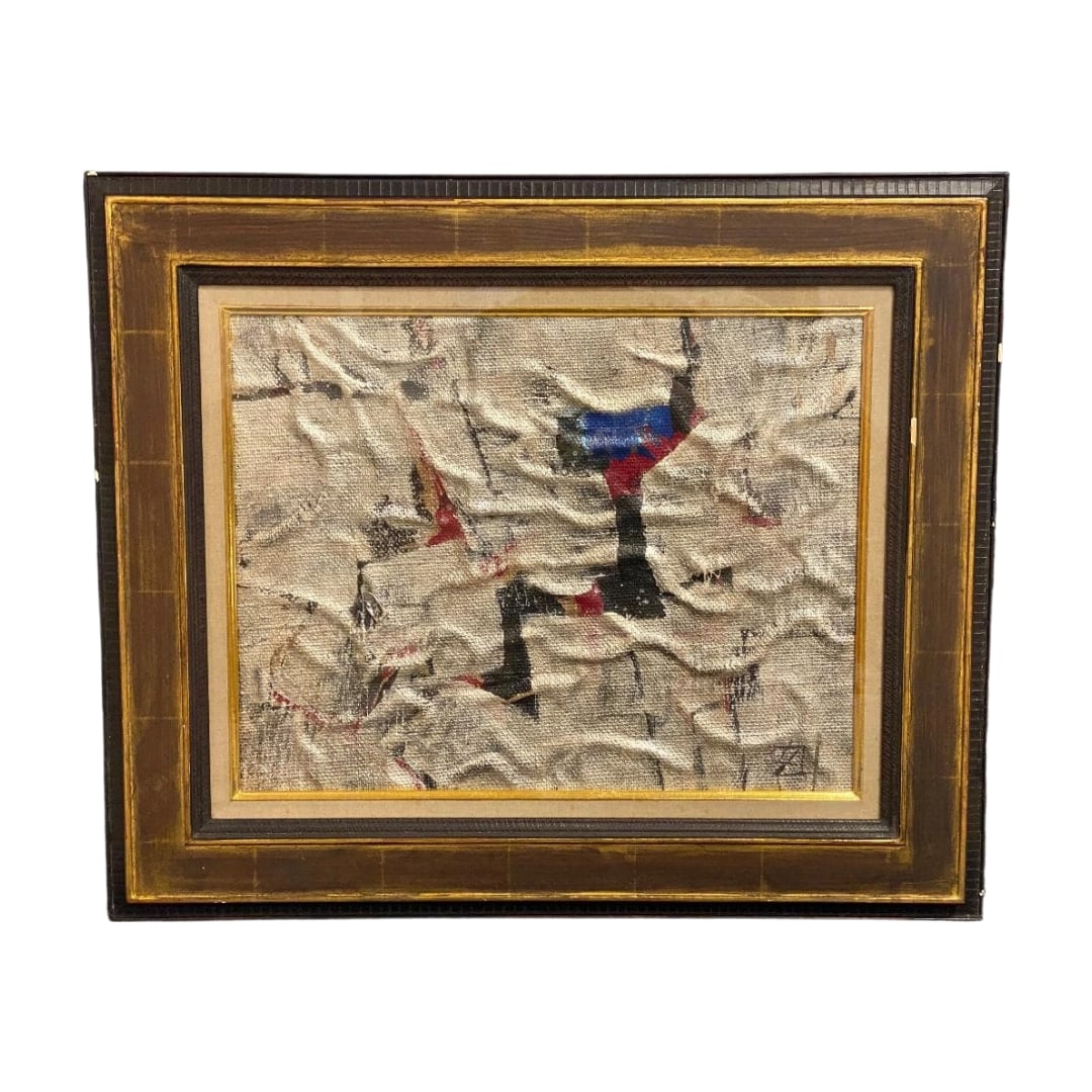 Suda Kokuta "Chusho Kigo" Oil Painting, F10 Size: "Shinsaku" Suda Kokuta "Chusho Kigo" Abstract Painting Oil on Canvas Framed Signed F10 SizeFramed: Vertical approximately 75cm, Horizontal approximately 63cm Painting: Vertical approximately 53cm, Hor