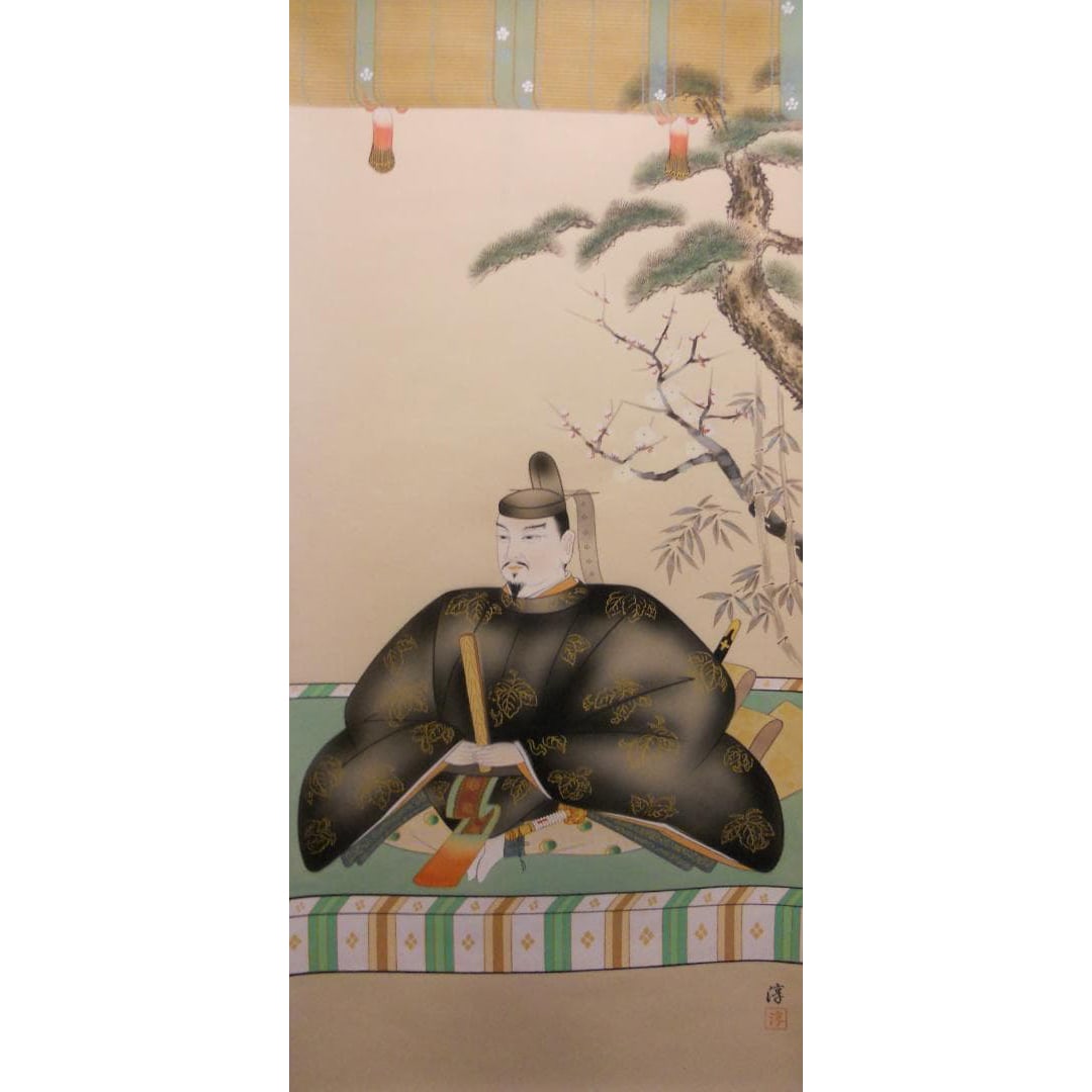 Hanging Scroll: Tenjin Sugawara no Michizane, Silk, Rare Mounting (1 of 9)