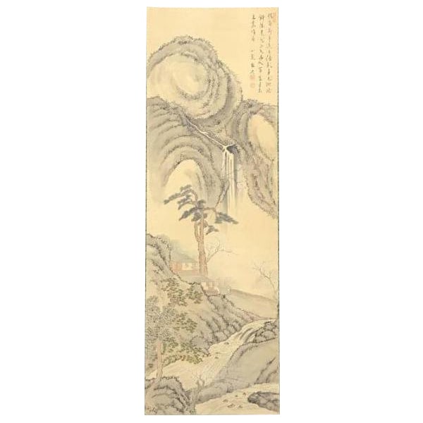 Authentic Work / Tanomura Chokunyu / Blue and Green Landscape / Hanging Scroll: Tanomura Chikuden / KotoraBirth and Death Years: 1814 - 1908 Period: Late Edo to Meiji Period Field: Nihonga (Bunjinga)Names/Titles: Childhood Names: Matsuda, Toto Literary Names: Ryo, Ike Roles: Koko
