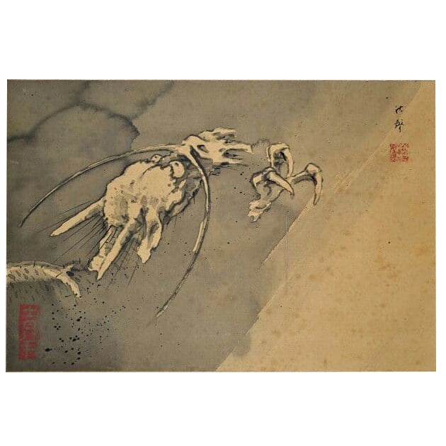 Kobayakawa Shusei "Toryu" Oil Painting F28.4x41.8cm: Kobayakawa Shusei's "Toryu" is a masterpiece from the same box.He is a highly regarded local artist from San'in, who has held national touring exhibitions in Kyoto, Tokyo, and Tottori Prefecture (Tott