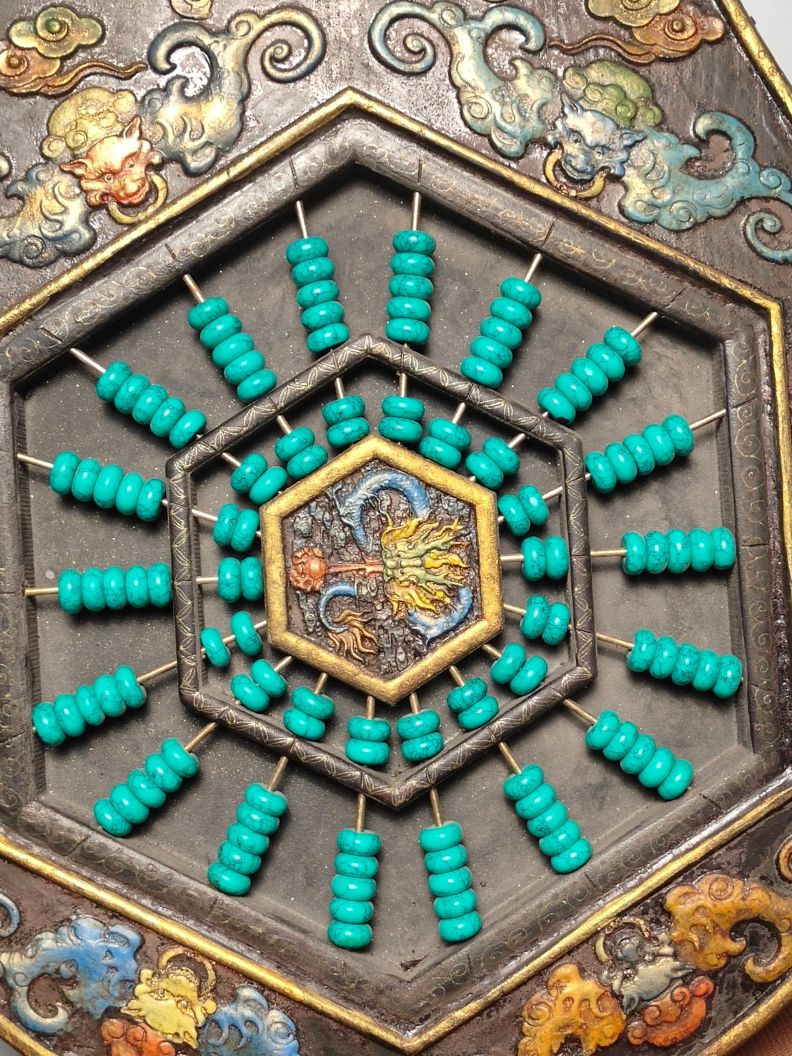 Solid Wood Gilded Pipa-style Lacquer Abacus - 10