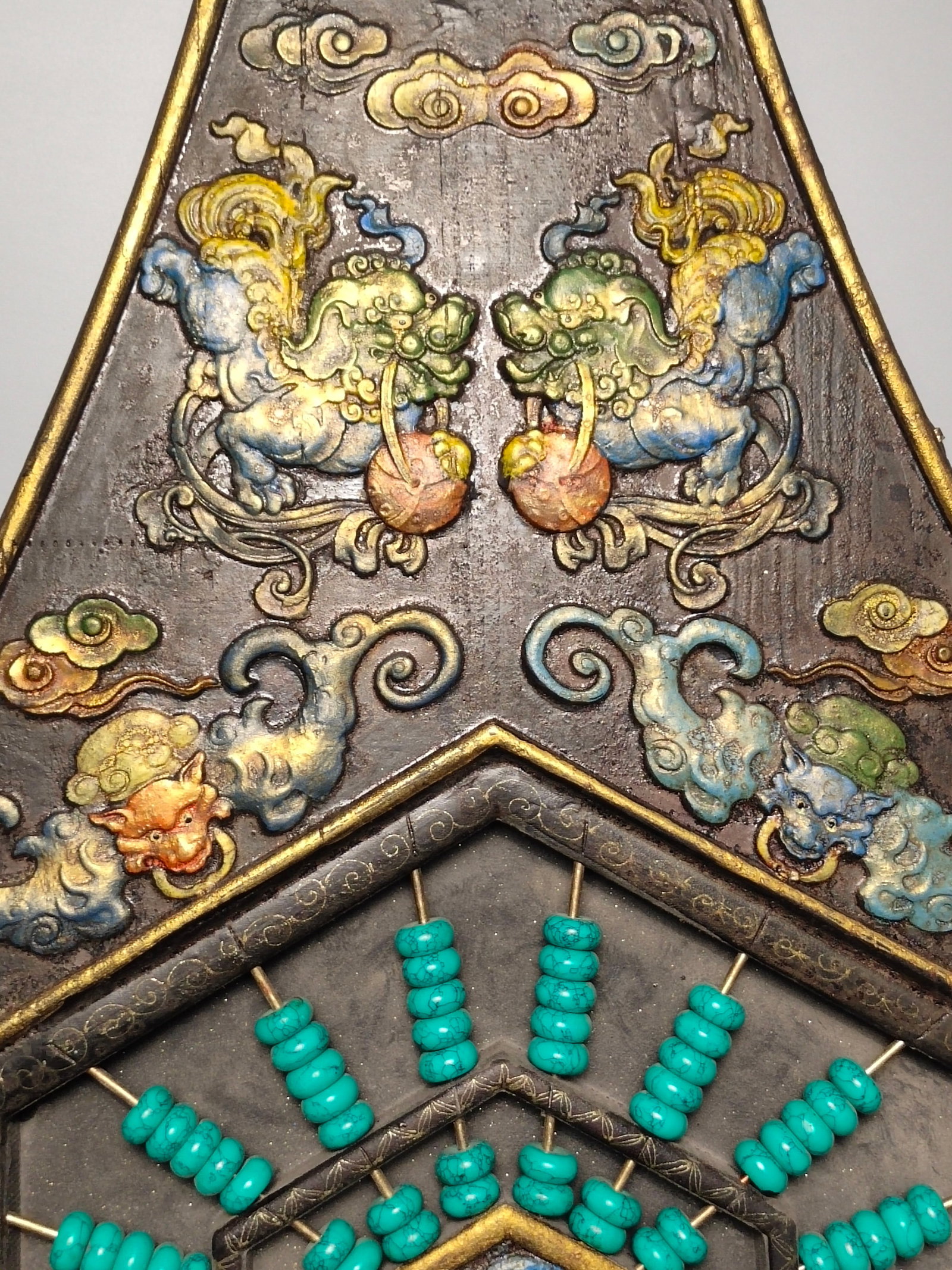 Solid Wood Gilded Pipa-style Lacquer Abacus - 9