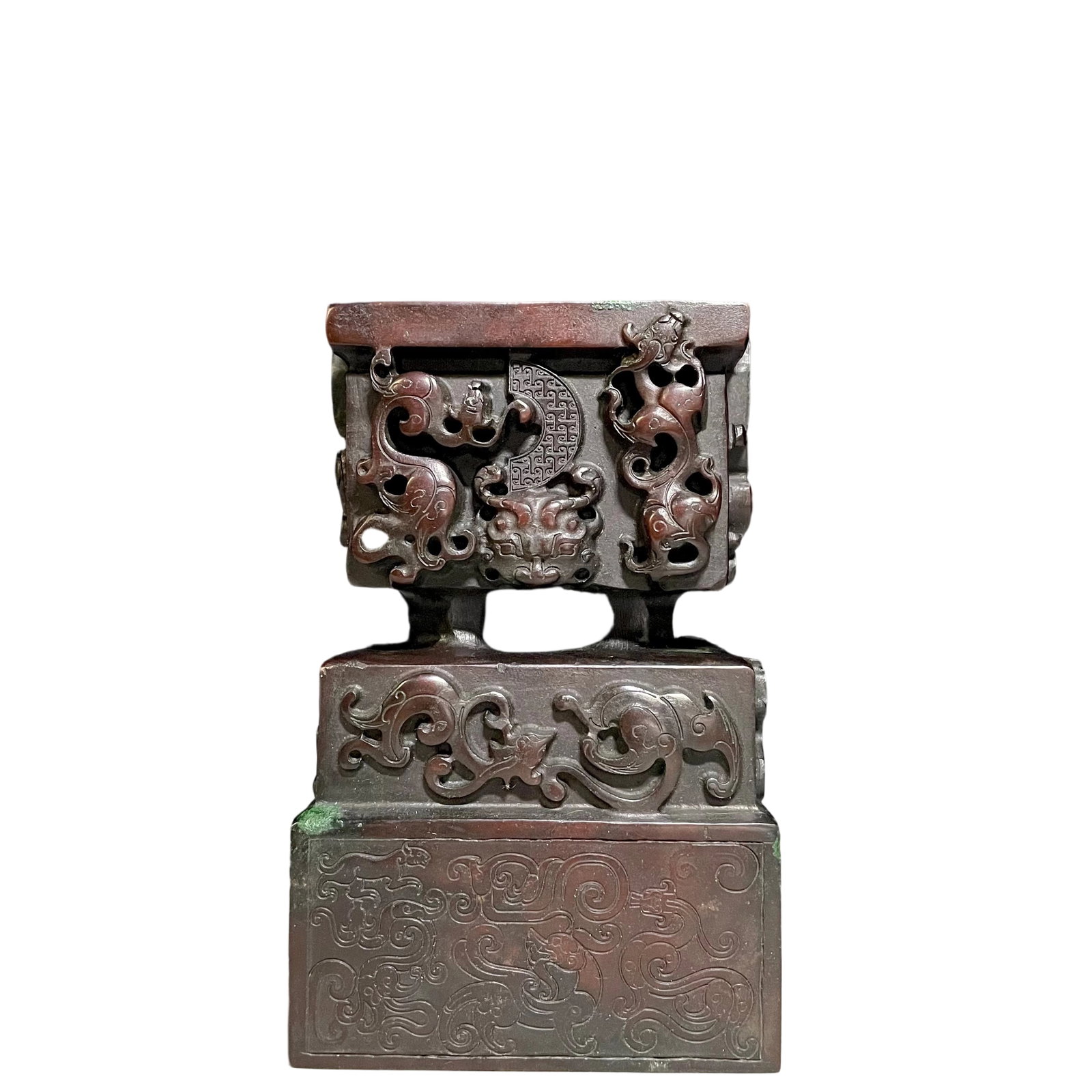 Hetian Jade Seal with Chu Zhuang Wang Xiong Lu Inscription: This seal is carved from Hetian jade, known for its warm and delicate texture and even color. The base inscription reads 'Chu Zhuang Wang', highlighting its historical and cultural significance. This