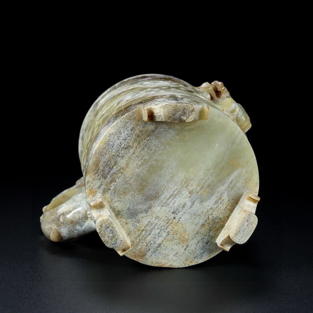 Hetian Jade Cup with Auspicious Beast Pattern - 10