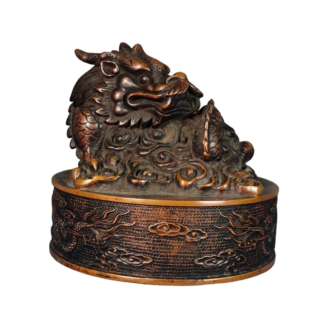 Purple Copper Seal with Dragon Carving (1 of 10)