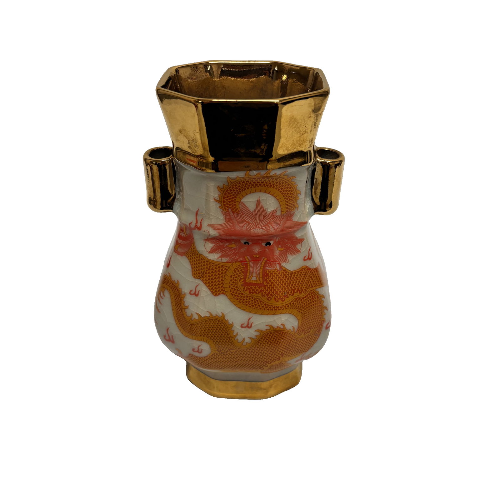 Ceramic Vase or Decorative Ornament: This elegant ceramic piece may be used either as a flower vase or as a standalone decorative ornament. Measuring approximately 110 mm in width and 210 mm in height, it features a slightly taller,
